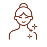 Ícone de alívio de dores e tensões representando bem-estar feminino, recuperação corporal e atendimento personalizado da MassoReis.