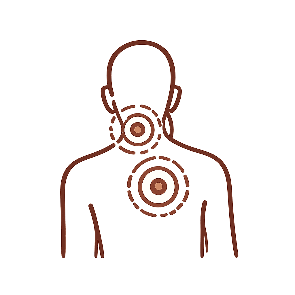 Ícone ilustrativo de dor nas costas e região dorsal.
